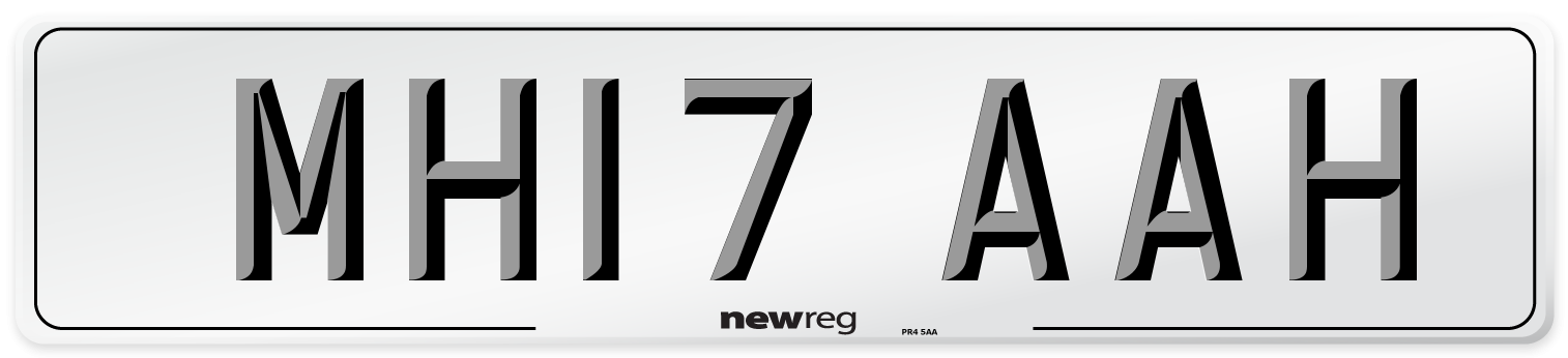 MH17 AAH Number Plate from New Reg